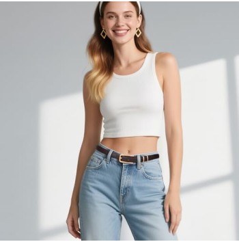 Women's PU leather belt