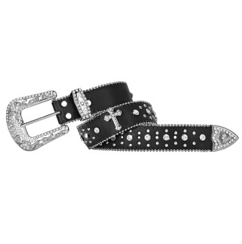 Rhinestone rivet belt for men and women