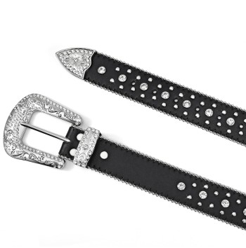 Rhinestone rivet belt for men and women