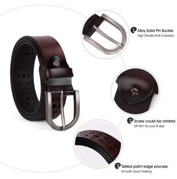 Women's Hollow Flower Leather Jeans Belt