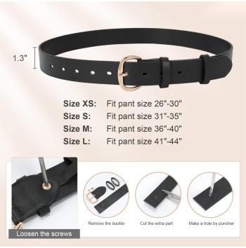 Women's Jeans Belt Gold Buckle