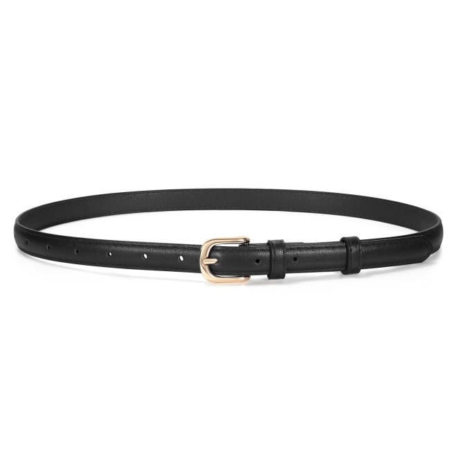 Women's black thin belt