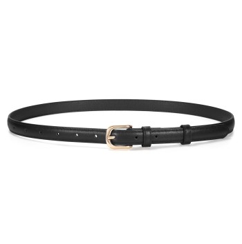 Women's black thin belt