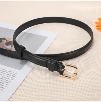 Women's black thin belt