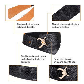 Women's Adjustable Fashion Dress Black Belt